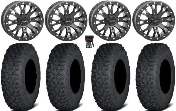 System 3 SB-4 15″ Wheels Black (6+1) 30″ Coyote Tires Polaris RZR XP 1000 / PRO XP / Ranger XP 900/1000