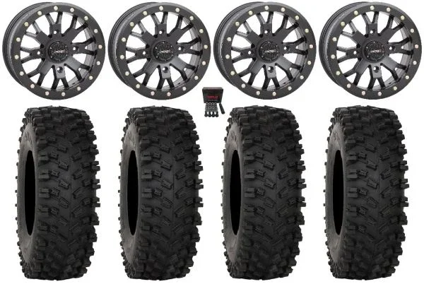 System 3 SB-4 15″ Wheels Black (6+1) 35″ ATX470 Tires Polaris RZR XP 1000 / PRO XP / Ranger XP 900/1000