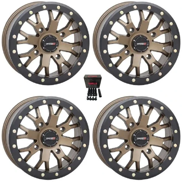 System 3 SB-4 Beadlock 15×7/15×10 ATV Wheels Bronze Kawasaki Mule Pro FXT KRX / Yamaha Wolverine RMAX / YXZ 2019+