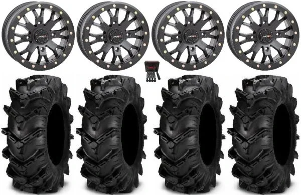 System 3 SB-4 Black (6+1/4+3) 14″ Wheels 28″ Cryptid Tires Can-Am Defender