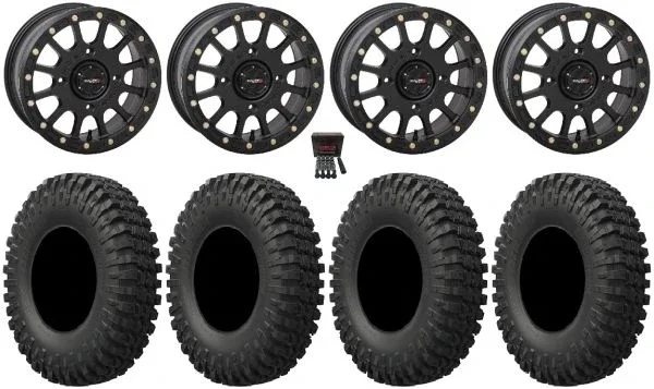 System 3 SB-5 14″ Wheels Black 32″ MotoCrusher Tires Polaris RZR XP 1000 / PRO XP / Ranger XP 900/1000