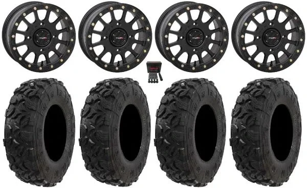 System 3 SB-5 15″ Wheels Black 30″ Harvester Tires Polaris RZR XP 1000 / PRO XP / Ranger XP 900/1000