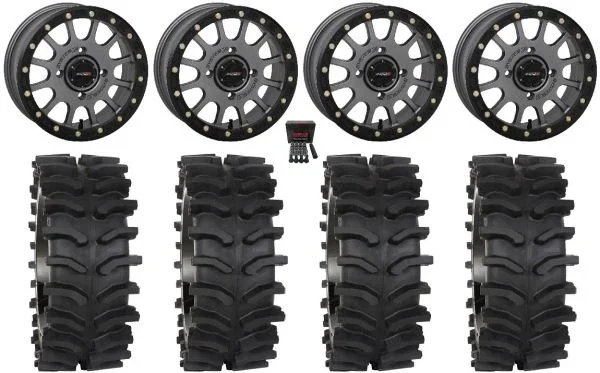 System 3 SB-5 Bdlk 15×10 Wide Wheels Gm 30″ XT400W Tires Can-Am Maverick X3 / Honda Pioneer 1000 / Talon