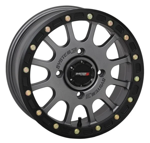 System 3 SB-5 Beadlock 14×7 ATV/UTV Wheel – Gunmetal (4/137) 5+2 [14S3-5637]