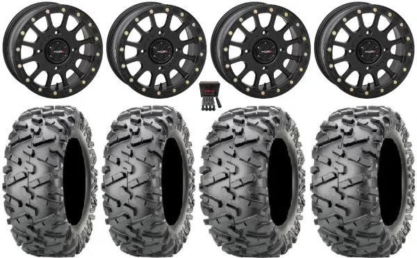 System 3 SB-5 Black 14″ Wheels 28″ BigHorn 2.0 Tires Sportsman 550 850 1000
