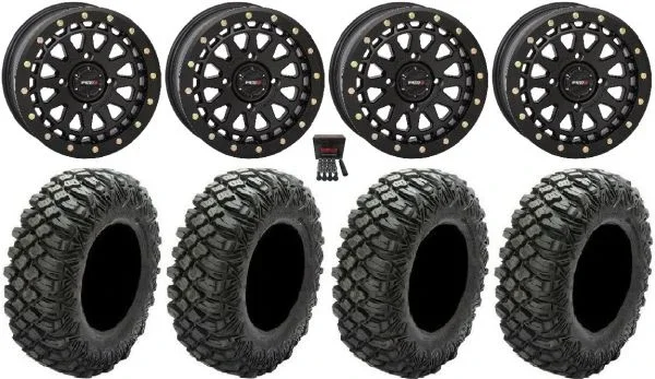 System 3 SB-6 15″ Wheels Black (5+2) 30″ Crawler XR Tires Can-Am Maverick X3 / Honda Pioneer 1000 / Talon