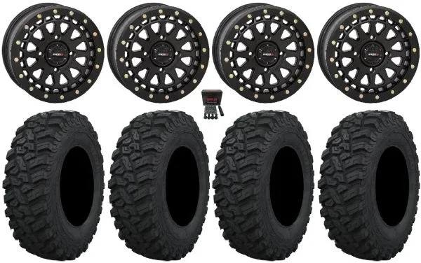 System 3 SB-6 15″ Wheels Black (6+1) 33″ Trekker Tires Polaris RZR XP 1000 / PRO XP / Ranger XP 900/1000