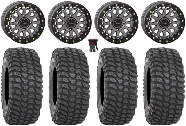 System 3 SB-6 15″ Wheels Gunmetal (4+3) 33″ XCR350 Tires Polaris RZR XP 1000 / PRO XP / Ranger XP 900/1000