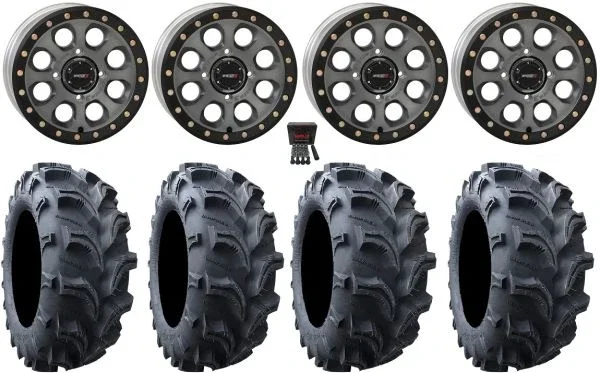 System 3 SB-7 14″ Wheels Ti (4+3) 27″ Vampire II Tires Kawasaki Teryx Mule
