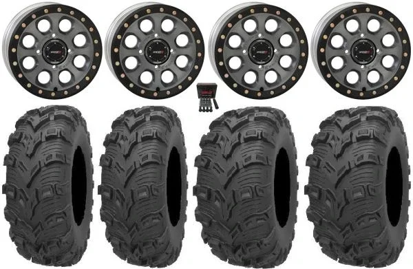 System 3 SB-7 14″ Wheels Ti (4+3) 28″ Bear Claw EVO Tires Polaris Sportsman / RZR / Ranger