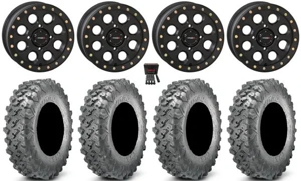 System 3 SB-7 15″ Wheels Black (6+1) 32″ Lynx SXS Tires Polaris Sportsman / RZR / Ranger