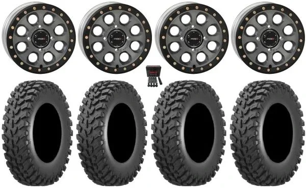 System 3 SB-7 15″ Wheels Ti (4+3) 32″ Cross Trail Tires Can-Am Commander Maverick Renegade Outlander Defender