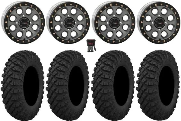 System 3 SB-7 15″ Wheels Ti (6+1) 30″ Crawler XP Tires Can-Am Commander Maverick Renegade Outlander Defender