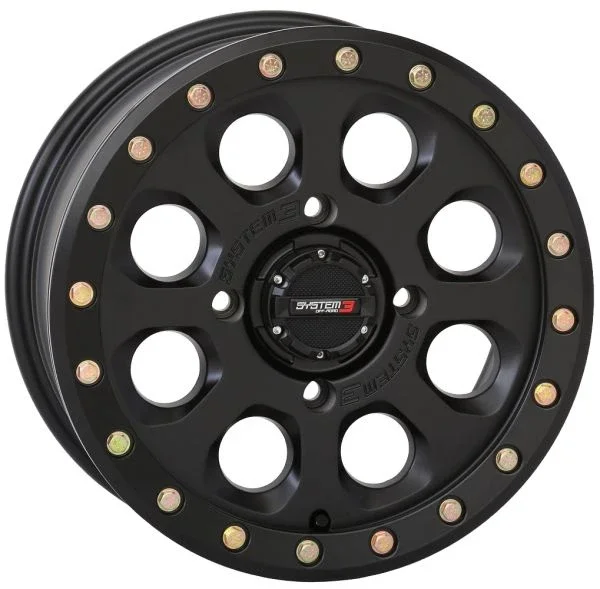 System 3 SB-7 Beadlock 14×7 ATV/UTV Wheel – Matte Black (4/137) 4+3 [14S3-7536]