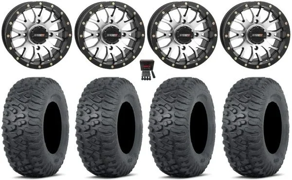 System 3 ST-3 14″ Wheels Machined 28″ Terra Hook Tires Sportsman 550 850 1000