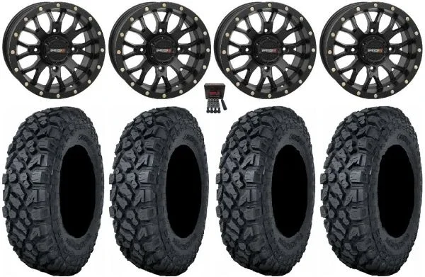 System 3 ST-3 Black 15″ Wheels 32″ Klever X/T Tires Polaris Sportsman / RZR / Ranger