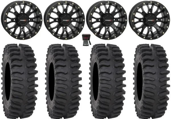 System 3 ST-3 Black 15″ Wheels 32″ XT400 Tires Can-Am Maverick X3 / Honda Pioneer 1000 / Talon