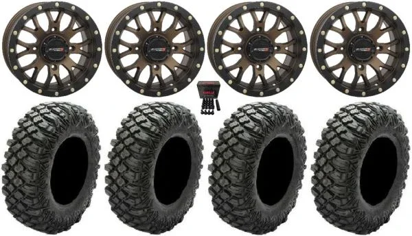 System 3 ST-3 Bronze 15″ Wheels 33″ Crawler XR Tires Kawasaki Teryx Mule