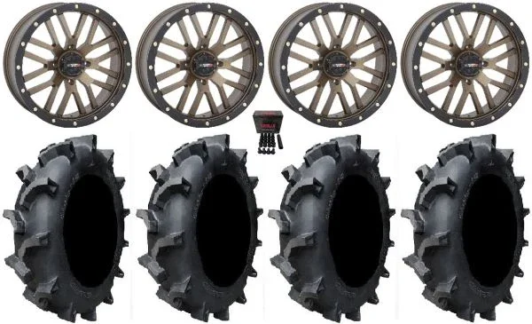 System 3 ST-3 Bronze 20″ Wheels 35″ Interforce 628 Tires Kawasaki Teryx Mule