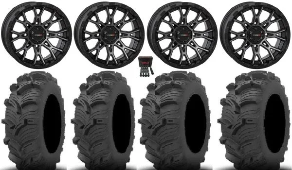 System 3 ST-6 12″ Wheels Dt 26″ Executioner Tires Honda Foreman Rancher SRA
