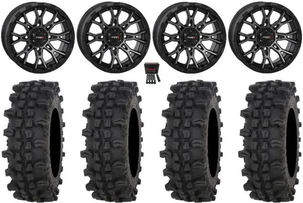 System 3 ST-6 14″ Wheels Dark Tint 30″ ACP Tires Kawasaki Teryx Mule