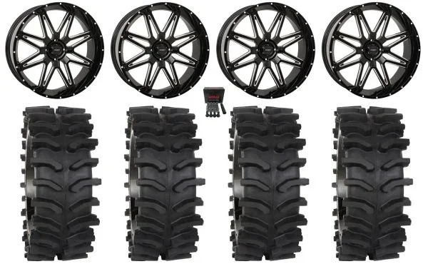 System 3 ST-7 20″ Wheels Milled 35″ XT400 Tires Can-Am Maverick X3 / Honda Pioneer 1000 / Talon