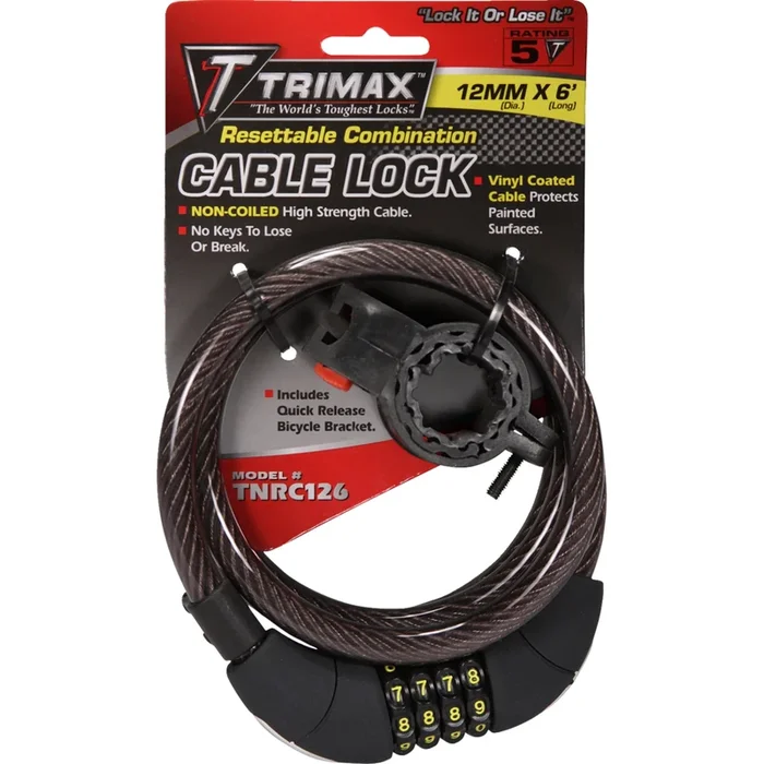 TRIMAX 4010-0016 TNRC126 Trimaflex™ Cable Locks Combo and Cable Locks – 72 “