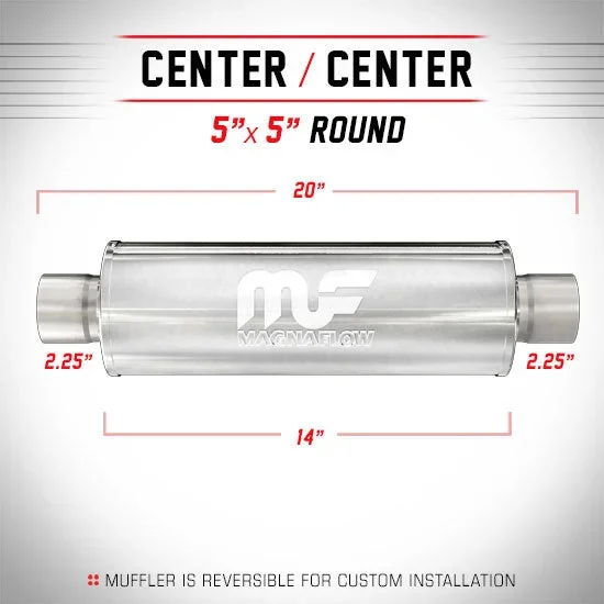 Universal Muffler/Silencer 2.25 C/C Round 5 x 14 | #12865 | MagnaFlow