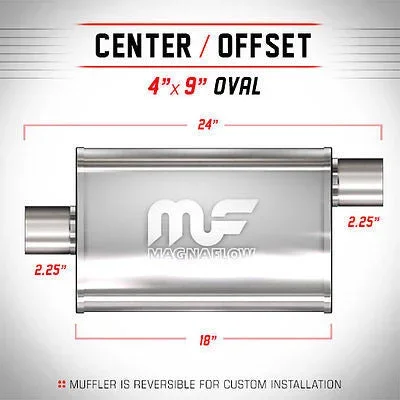 Universal Muffler/Silencer 2.25 C/O Oval 4×9 x 18 | #11255 | MagnaFlow