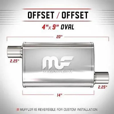 Universal Muffler/Silencer 2.25 O/O Oval 4×9 x 14 | #14335 | MagnaFlow