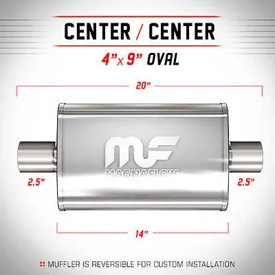 Universal Muffler/Silencer 2.5 C/C Oval 4×9 x 14 | #11216 | MagnaFlow