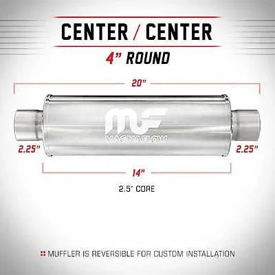 Universal Muffler/Silencer 2.5 C/C Round 4 x 14 | #14415 | MagnaFlow