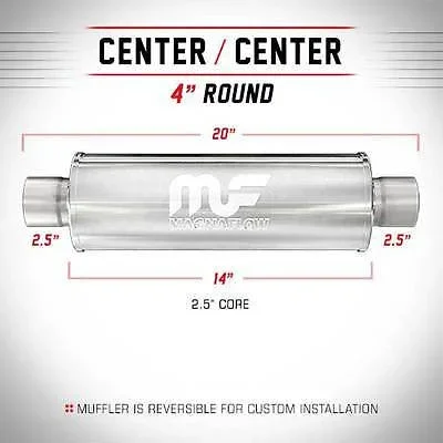 Universal Muffler/Silencer 2.5 C/C Round 4 x 14 | #14416 | MagnaFlow