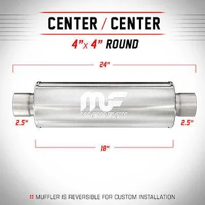 Universal Muffler/Silencer 2.5 C/C Round 4 x 18 | #10426 | MagnaFlow