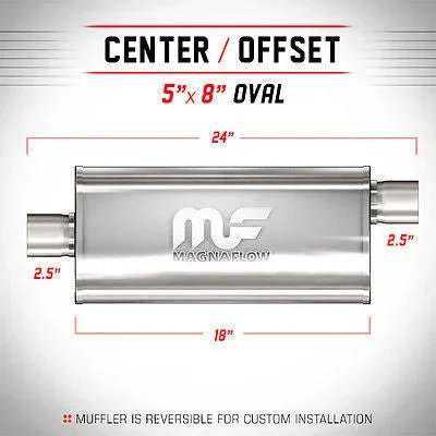 Universal Muffler/Silencer 2.5 C/O Oval 5×8 x 18 | #12256 | MagnaFlow