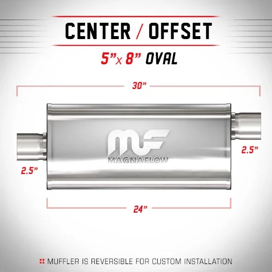 Universal Muffler/Silencer 2.5 C/O Oval 5×8 x 24 | #12286 | MagnaFlow
