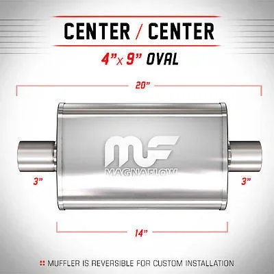Universal Muffler/Silencer 3 C/C Oval 4×9 x 14 | #11219 | MagnaFlow