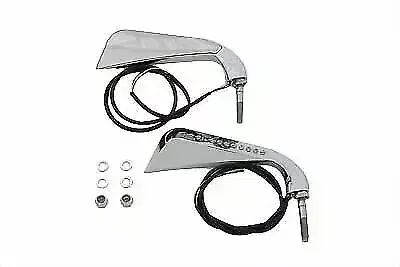 V-Twin Evil Eye Mirror Set with Billet Stems 34-0022