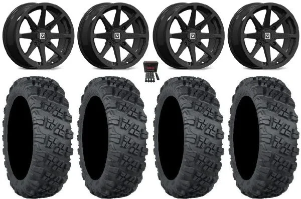Valor V01 14″ Wheels Black 30″ Versa Cross V3 Tires Polaris RZR XP 1000 / PRO XP / Ranger XP 900/1000