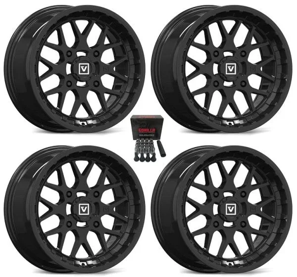 Valor V03 14″ Wheels Black 14″ Kawasaki Mule Pro FXT KRX / Yamaha Wolverine RMAX / YXZ 2019+