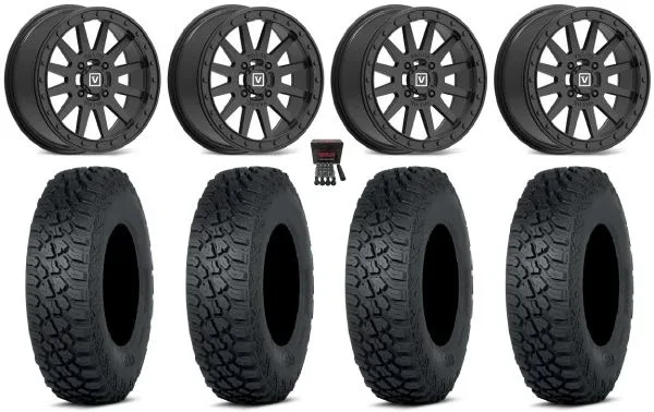 Valor V05 Beadlock 14″ Wheels Bk 30″ Tenacity XNR Tires Sportsman 550 850 1000