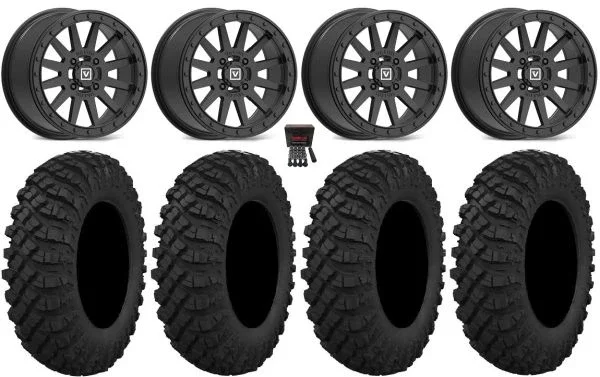 Valor V05 Beadlock 15″ Wheels Black 32″ Crawler XP Tires Polaris Sportsman / RZR / Ranger