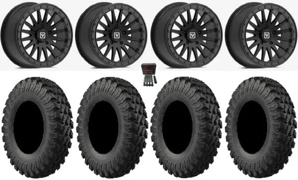 Valor V06 Bdlk 15″ Wheels SB 30″ MotoRally Tires CFMoto UForce U10 Pro / U10 XL Pro / ZForce Z10 / Z10-4