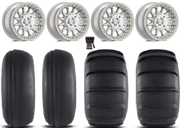 Valor V09 Beadlock 15×7/15×10 Wheels Mh 32″ Sand Slinger Tires Can-Am Commander Maverick Renegade Outlander Defender