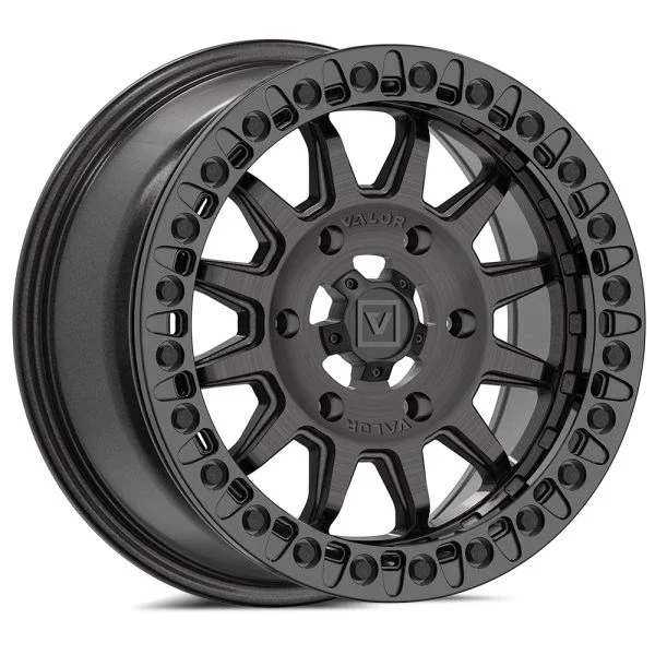 Valor V09 Beadlock 15×7 UTV Wheel – Brushed Charcoal (6×5.5) +40mm