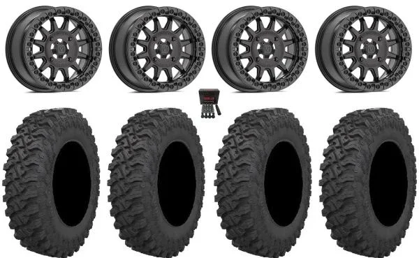 Valor V09 Beadlock 15″ Wheels Charcoal 30″ Pro Runner Tires Can-Am Maverick X3 / Honda Pioneer 1000 / Talon