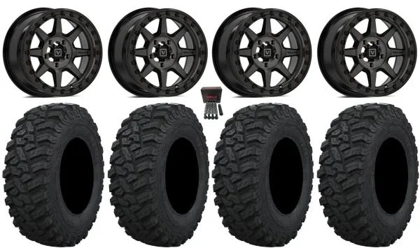 Valor V13 Beadlock 15″ Wheels Dark Tint 30″ Attack 2.0 Tires CFMoto UForce U10 Pro / U10 XL Pro / ZForce Z10 / Z10-4
