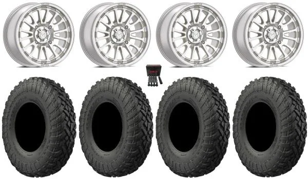 Valor V14 15″ Wheels Machined 35″ Gripper T/R/K Tires Polaris RZR XP 1000 / PRO XP / Ranger XP 900/1000