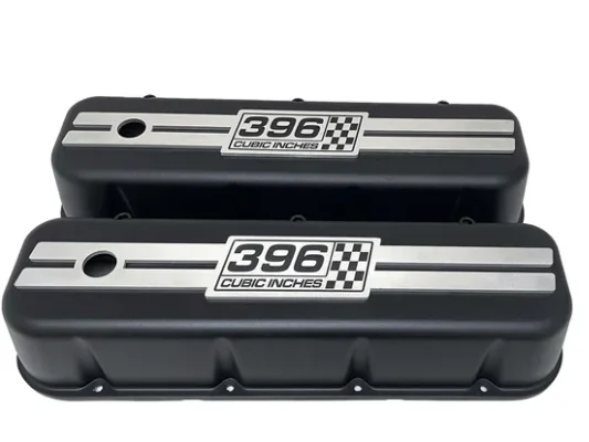 Valve Covers: BBC Big Block Tall Black Raised Billet**