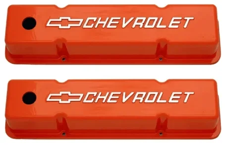 Valve Covers: SBC Cast Aluminum W/ Chevrolet Logo